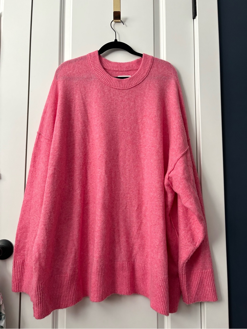 aerie Oversized Hot Pink Crewneck Sweater